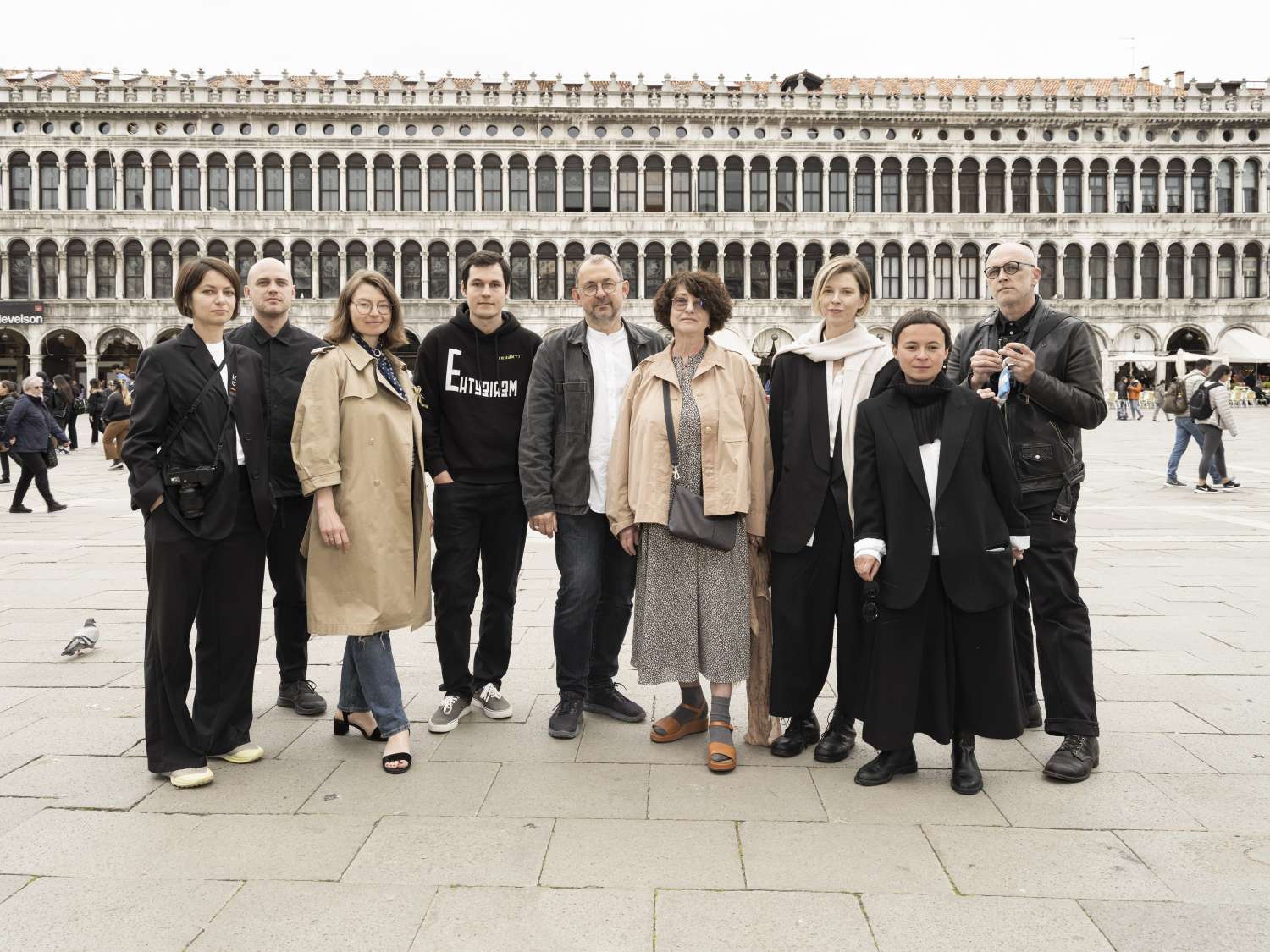 Команда національного павільйону: Ірина Мірошнікова та Олексій Петров (ФОРМА), Борис Філоненко, Павло Маков, Марина Глущенко, Таня Борзунова та Сергій Мішакін (Treezed Studio). Фото Саші Масл